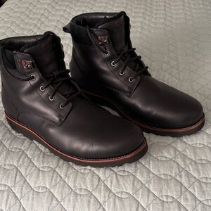 UGG Men's Black Lined Leather Boots- Waterproof